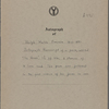"The House." Holograph poem, unsigned, undated
