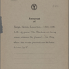 "The Rhodora." Holograph poem, unsigned, undated