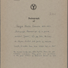 "Saadi." Holograph poem, unsigned, undated
