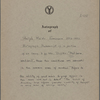 "'Well-born - well-bred',--these two conditions..." Holograph draft fragment of lecture "Aristocracy," unsigned, undated