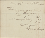 Receipts, two, signed by RWE, March and November 1864