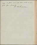 Alcott, Amos Bronson, ALS to. Feb. 23, 1838