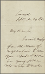 Banks, Major General [Nathaniel Prentiss], ALS to. Sep. 29, 1862