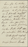 Banks, Major General [Nathaniel Prentiss], ALS to. Sep. 29, 1862