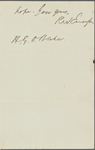 Blake, H[arrison] G[ray] O[tis], ALS to. May 26, [1866]
