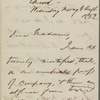 Hawthorne, [Sophia Peabody], ALS to. Aug. 4, 1852