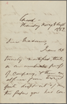 Hawthorne, [Sophia Peabody], ALS to. Aug. 4, 1852