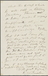 [Higginson, Thomas Wentworth], ALS to. Oct. 23, 1874. Previously listed as to [George B. Chase?]