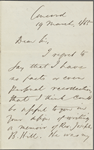Hodgman, E[dwin] R[uthven], ALS to. Mar. 19, 1865
