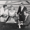 Robert Preston, Mary Martin, Harvey Schmidt and Tom Jones in rehearsal for the stage production I Do! I Do!