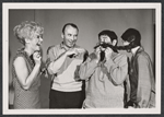 Karen Morrow, Richard Kiley, Buddy Hackett and unidentified in rehearsal for the stage production I Had a Ball