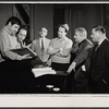 Buddy Hackett [left], Richard Kiley [center] and unidentified others in rehearsal for the stage production I Had a Ball