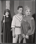 Philip Bourneuf, John Kerr and June Havoc in the stage production The Infernal Machine