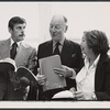 Billy De Wolfe, John Gielgud and Patsy Kelly in rehearsal for the stage production Irene