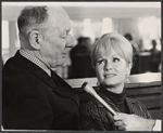 John Gielgud and Debbie Reynolds in rehearsal for the stage production Irene