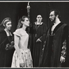 Margaret Phillips [left], Anne Gee Byrd [second from left], Philip Bosco [right] and unidentified [second from right] in the 1964 Stratford Festival stage production of Hamlet