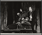 Stacy Keach (far right) and unidentified actors in the Shakespeare in the Park stage production Hamlet