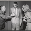 Guthrie McClintic, Walter Pidgeon and Diana van der Vlis in rehearsal for the stage production The Happiest Millionaire