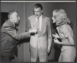 Guthrie McClintic, Walter Pidgeon and Diana van der Vlis in rehearsal for the stage production The Happiest Millionaire