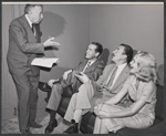 Guthrie McClintic, Howard Erskine, Walter Pidgeon and Diana van der Vlis in rehearsal for the stage production The Happiest Millionaire