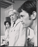 Lewis J. Stadlen, Henderson Forsythe and Ronny Cox in the stage production The Happiness Cage