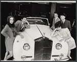 Hilda Brawner, Pat Harrington, Lee Bergere, John McGiver and Alexandra Berlin in publicity for the stage production Happiness Is Just a Little Thing Called a Rolls Royce