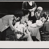 Clockwise from left: Robert Goulet, David Wayne, Jeanne Arnold, June Squibb, and unidentified actresses in the stage production The Happy Time