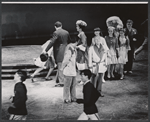 Robert Goulet, David Wayne, and company in the stage production The Happy Time