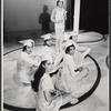 Clockwise from bottom: Elaine Petricoff, Jack Blackton, Dan Goggin, Danny Guerrero, Marvin Solley, and Sharron Miller in the stage production Hark!
