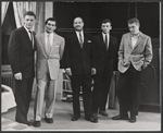 Harry Guardino, Steve Gravers, Frank Silvera, Steve McQueen and unidentified in the stage production A Hatful of Rain