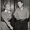Faye Emerson and unidentified actor in the stage production Heavenly Twins