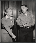 Faye Emerson and unidentified actor in the stage production Heavenly Twins