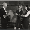Alec Guiness and ensemble in rehearsal for the stage production Dylan