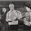 Alec Guiness, Kate Reid and Barbara Berjer in rehearsal for the stage production Dylan