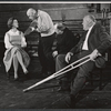 Alec Guiness [center] and ensemble in rehearsal for the stage production Dylan