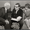 George Abbott, Tom Bosley and Barbara Minkus in rehearsal for the stage production The Education of Hyman Kaplan