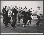 Tom Bosley [center] and unidentified others in rehearsal for the stage production The Education of Hyman Kaplan