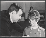 Tom Bosley and Barbara Minkus in rehearsal for the stage production The Education of Hyman Kaplan