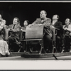 Tom Bosley (center) and company in the stage production The Education of Hyman Kaplan