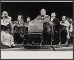 Tom Bosley (center) and company in the stage production The Education of Hyman Kaplan