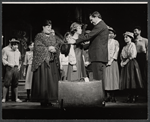 Mimi Sloan, Barbara Minkus, Hal Linden [center] and unidentified others in the stage production The Education of Hyman Kaplan