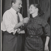 Karl Malden and Phyllis Love in rehearsal for the stage production The Egghead