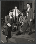 Alexander MacKendrick, Jack Lemmon, Ellen Holly and James Donald in rehearsal for the stage production Face of a Hero