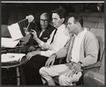 Alexander MacKendrick, Jack Lemmon and unidentified in rehearsal for the stage production Face of a Hero