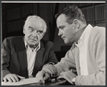 Frank Conroy and Jack Lemmon in rehearsal for the stage production Face of a Hero