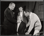 Albert Dekker, George Grizzard, James Donald and Jack Lemmon in rehearsal for the stage production Face of a Hero