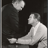 Albert Dekker and Jack Lemmon in rehearsal for the stage production Face of a Hero