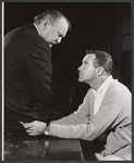 Albert Dekker and Jack Lemmon in rehearsal for the stage production Face of a Hero