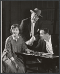 Betsy Blair, Albert Dekker and Jack Lemmon in rehearsal for the stage production Face of a Hero