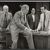 Frank Conroy [left], Roy Poole [second from left sitting on desk], Jack Lemmon [right] and unidentified other [second from right in background] in the stage production Face of a Hero